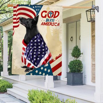 Discover Patriotic Black German Shepherd Dog God Bless America American Flag Wrapped in Glory TQN1341Fv2