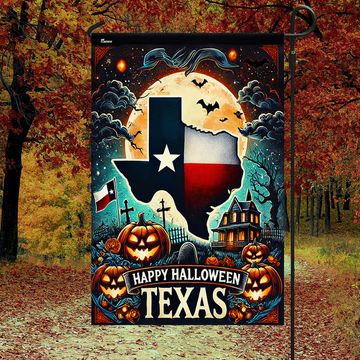 Discover Texas Halloween Flag