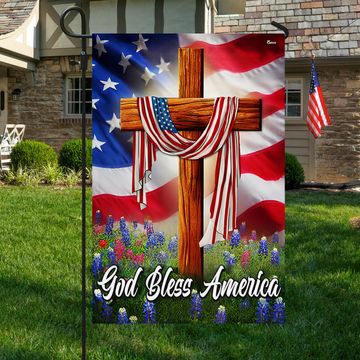 Discover Jesus Christian Cross American Flag God Bless America Flag