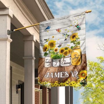 Discover Today I Choose Joy, Hummingbird Flag