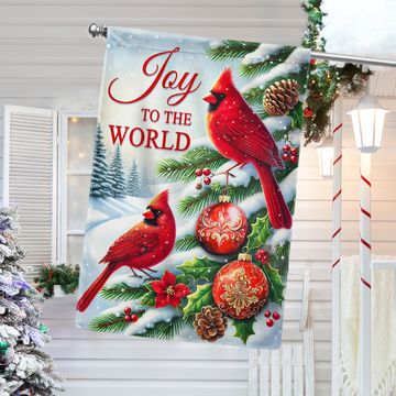 Discover Cardinal Christmas Joy To The World Flag