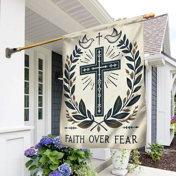 Discover FLAGWIX  Faith Over Fear Christian Flag