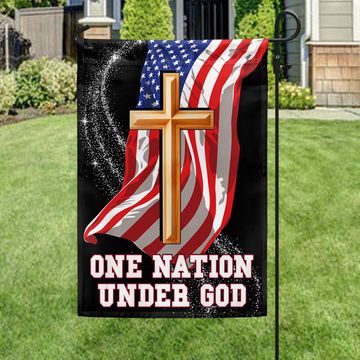 Discover One Nation Under God Christian Cross American Flag