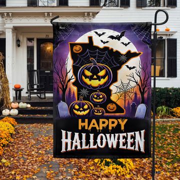 Discover Minnesota Halloween Scary Pumpkins Flag