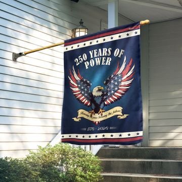 Discover 250 Years of Power 1776–2026 USA Anniversary Flag for Patriotic Decor