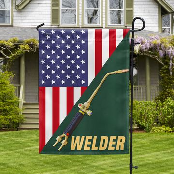 Discover Welder American Flag