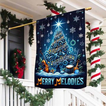 Discover Merry Melodies Music Christmas Flag