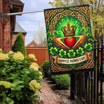 Discover Happy St Patrick's Day Claddagh Irish Flag