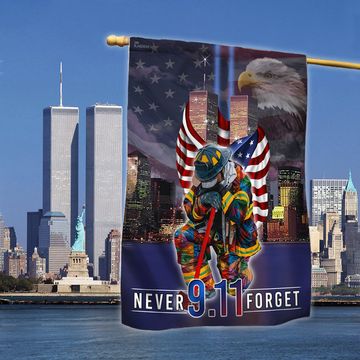 Discover Never Forget September 11th American Flag