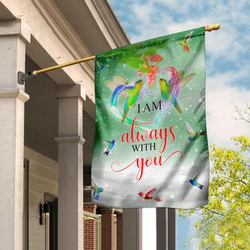 Discover I Am Always With You Green Hummingbird Flag