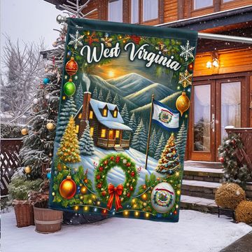 Discover West Virginia Christmas Flag