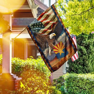 Discover Arizona State Eagle American Flag