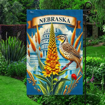 Discover FLAGWIX  Nebraska State Meadowlark Bird Flag