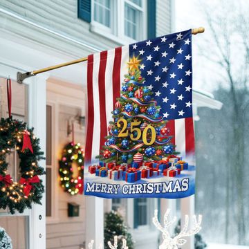 Discover Merry Christmas Flag | Christmas Tree for 250th Celebration US Flag