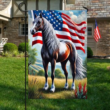 Discover Horse Patriotic American Flag