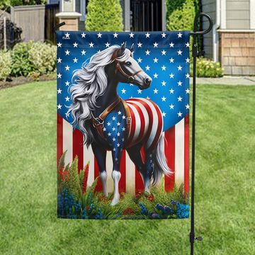 Discover Horse Patriot American Flag