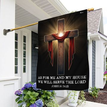 Discover FLAGWIX Jesus Christian Cross As For Me And My House Flag 3-Day Shipping