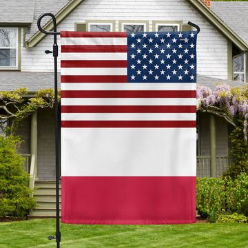Discover USA and Poland Garden Flag