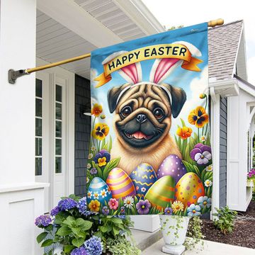 Discover FLAGWIX  Pug Dog Happy Easter Flag TQN2496Fv2