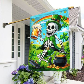 Discover FLAGWIX  St Patrick's Day Funny Skeleton Beer Irish Flag