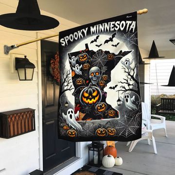 Discover Halloween Spooky Minnesota Flag