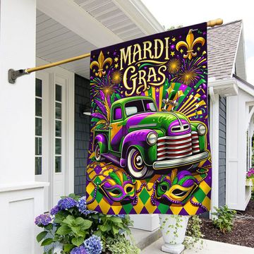 Discover FLAGWIX Mardi Gras Truck Fat Tuesday Flag, Seasonal Flag
