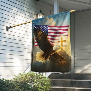 Discover American Flag - Christian Patriotic Garden Flag with Bald Eagle for Outdoor Decor