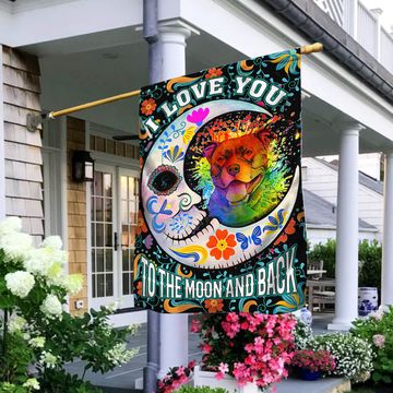Discover Pitbull Flag I Love You To The Moon And Back  NTT66Fv1