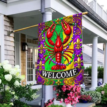 Discover Mardi Gras Crawfish Welcome Flag, Raise Your Festival Spirit