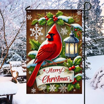 Discover Cardinal Merry Christmas Flag