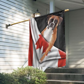 Discover Canadian Dogs Boxer Dog Flag