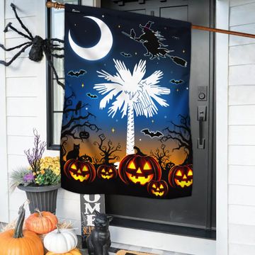 Discover South Carolina Halloween Flag Palm Tree and Witchcraft Halloween Flag