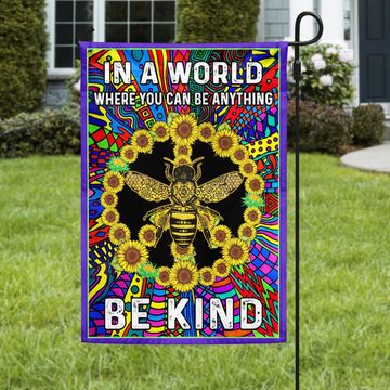 Discover Hippie Bee In A World Where You Can Be Anything Be Kind Flag