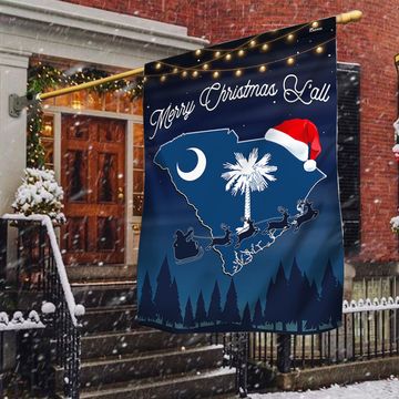 Discover South Carolina State Merry Christmas Y'all Flag TQN1778Fv4