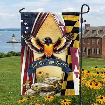 Discover Maryland Baltimore Oriole Bird Flag, The Old Line State Betsy Ross 250 Flag