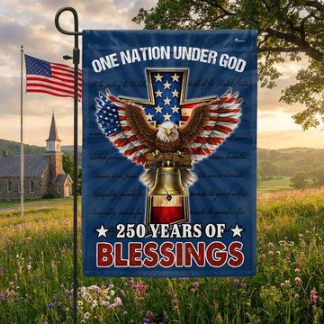Discover Christian Patriotic Flag, 250 Years of Blessings One Nation Under God Decor