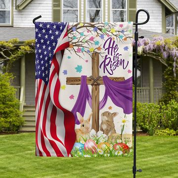 Discover Easter Rabbit Jesus Cross He Is Risen American Flag