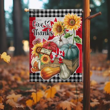 Discover Halloween Pumpkin Give Thanks Happy Fall Y’all Thanksgiving Halloween Canadian Flag MLN548Fv1