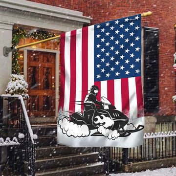 Discover Snowmobile Patriotic American Flag