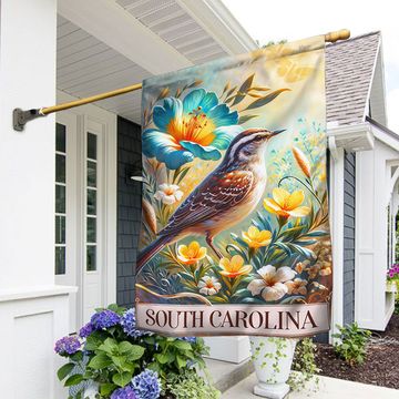 Discover FLAGWIX South Carolina Wren Bird Jessamine Flower Flag