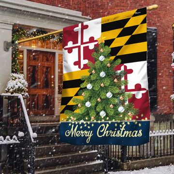 Discover Maryland Merry Christmas Flag TQN778Fv2