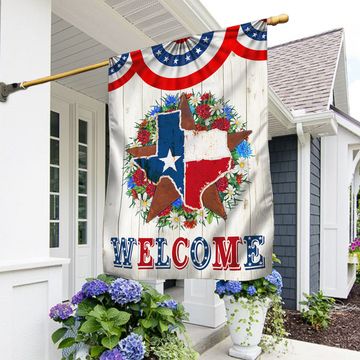 Discover Star Texas Map Welcome Flag
