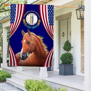 Discover Kentucky Derby Horse Racing Flag