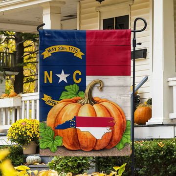 Discover North Carolina Fall Halloween Thanksgiving Pumpkin Flag TQN1616Fv3