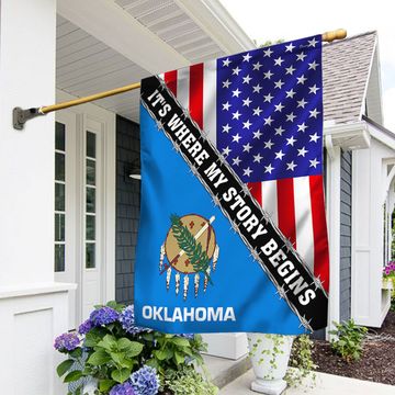 Discover Oklahoma And American Flag It's Where My Story Begins