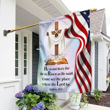 Discover Jesus Cross Easter Day American Flag He Is Not Here He Is Risen