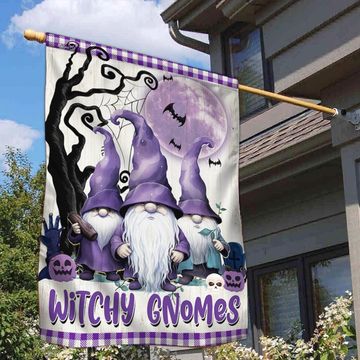 Discover Halloween Witchy Gnomes Flag