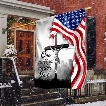 Discover One Nation Under God. Jesus Christian Cross American Flag