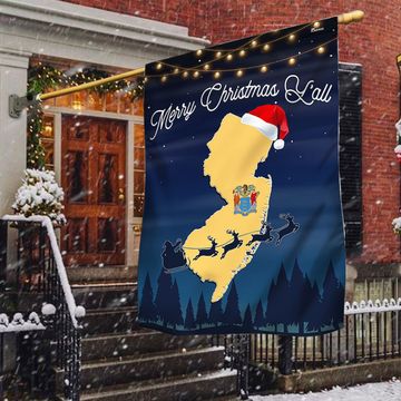 Discover New Jersey Merry Christmas Y'all Flag TQN1778Fv1