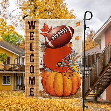 Discover Football And Fall Welcome Flag